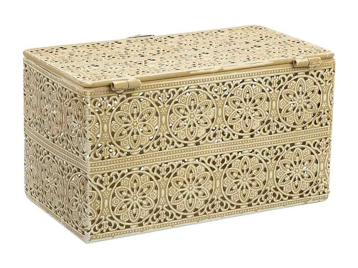 Boîte en métal marron 20.5x12.5x11.5h cm (hauteur)