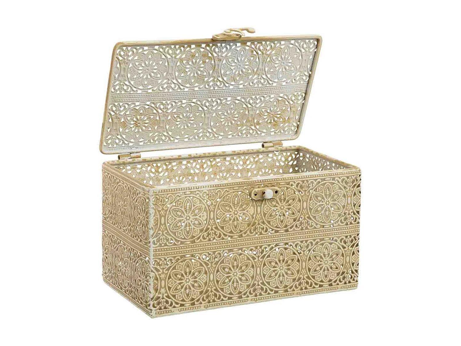 Boîte en métal marron 20.5x12.5x11.5h cm (hauteur)