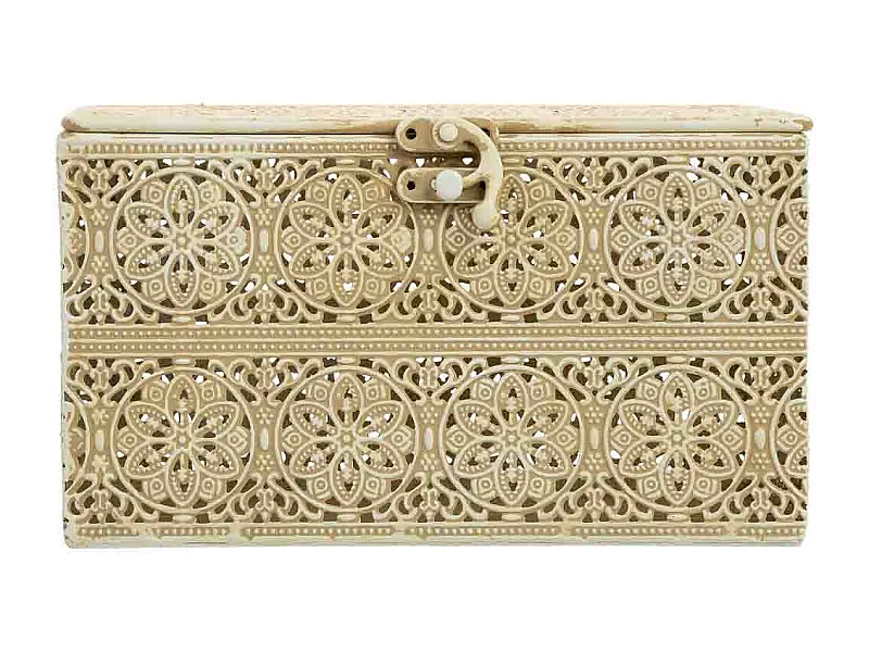 Boîte en métal marron 20.5x12.5x11.5h cm (hauteur)