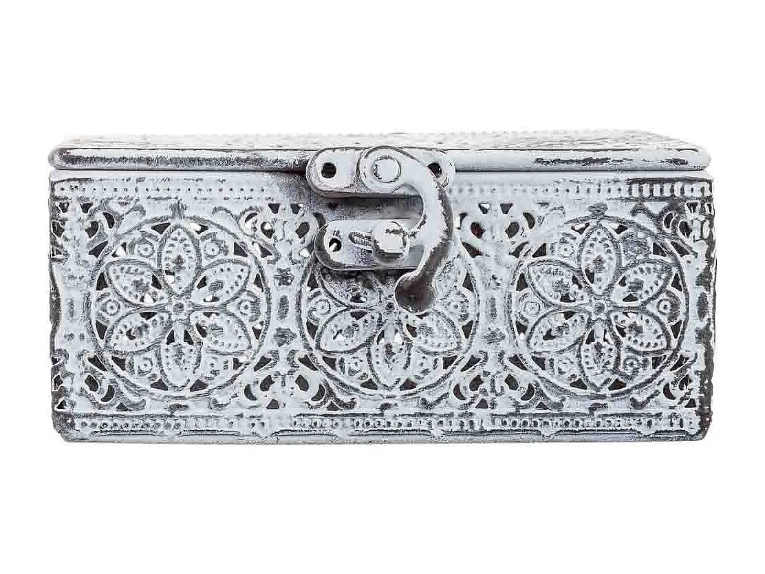 Boîte métallique blanche 12.5x12.5x6h cm (hauteur)