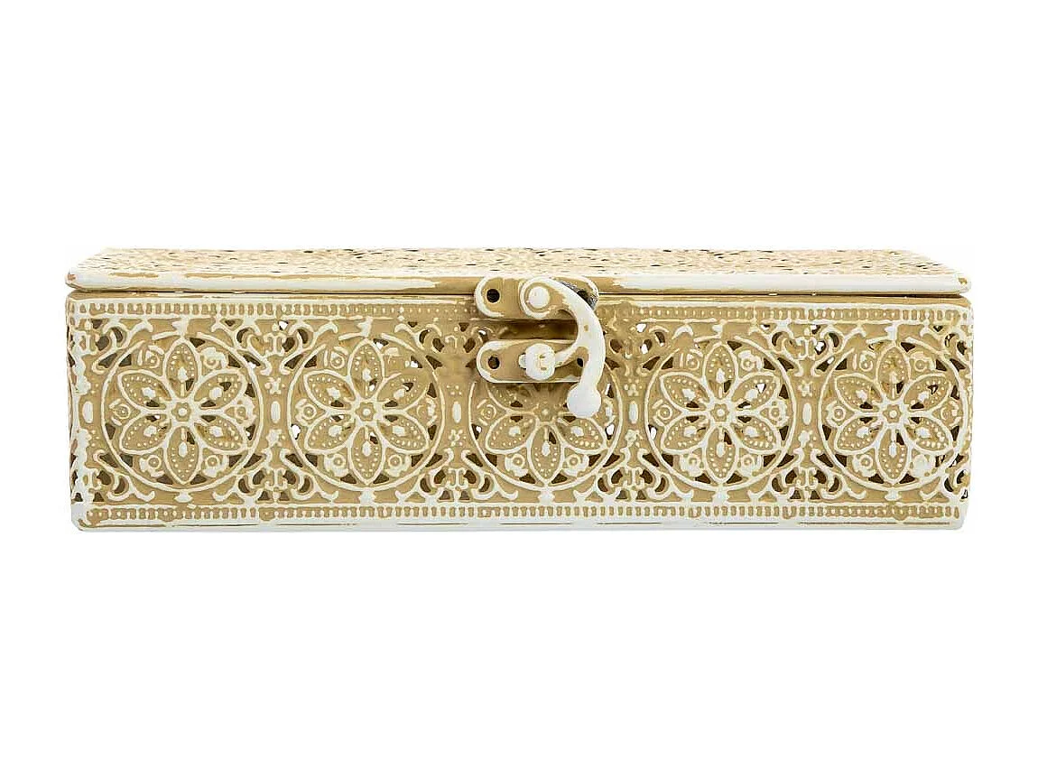 Boîte en métal marron 20.5x12.5x6h cm (hauteur)