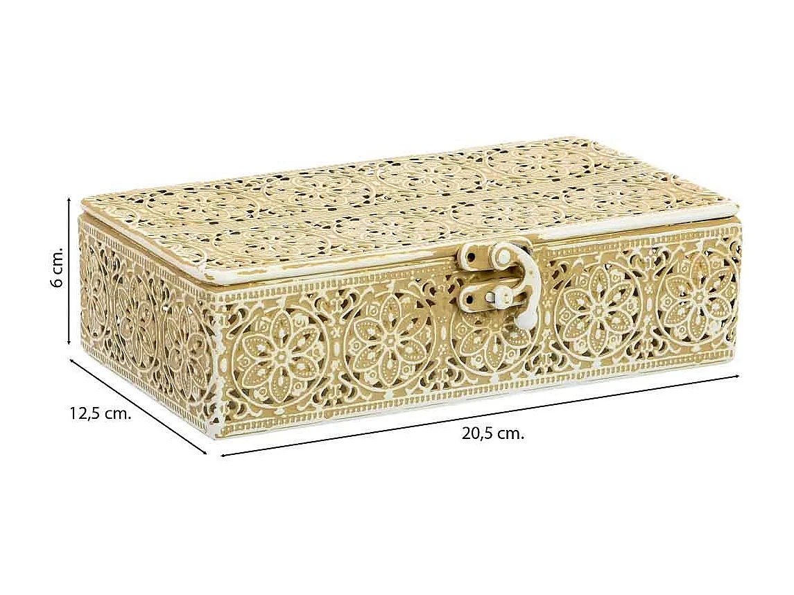 Boîte en métal marron 20.5x12.5x6h cm (hauteur)