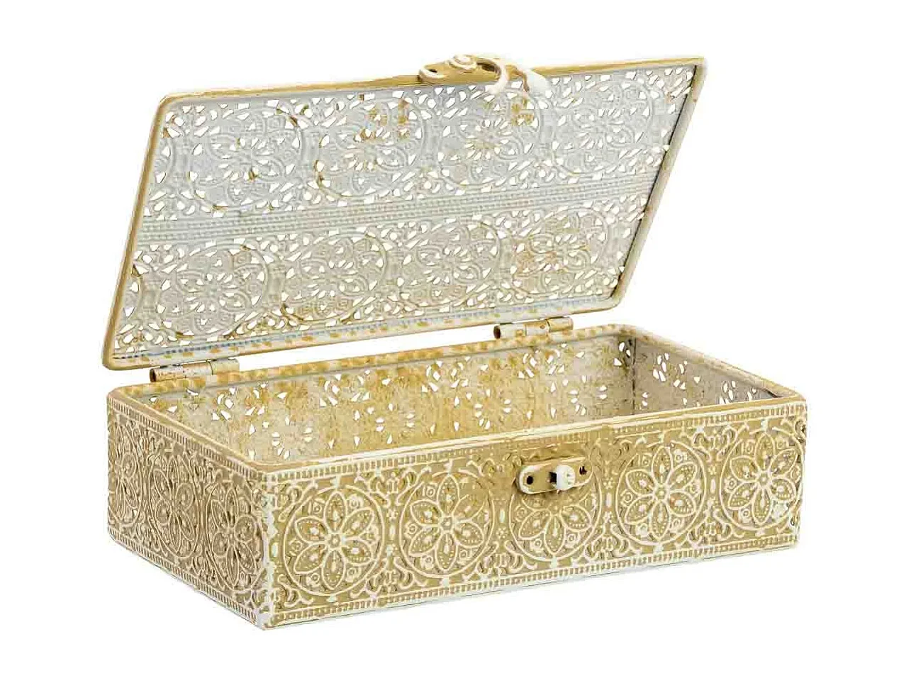 Boîte en métal marron 20.5x12.5x6h cm (hauteur)