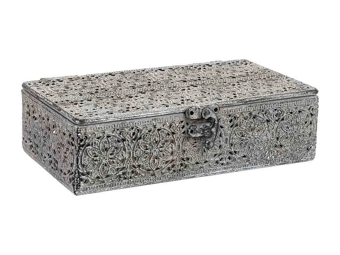 Boîte en métal noir 20.5x12.5x6h cm (hauteur)