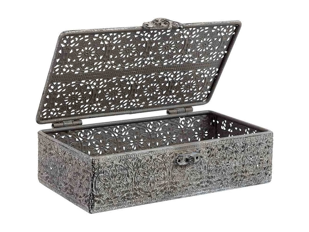 Boîte en métal noir 20.5x12.5x6h cm (hauteur)