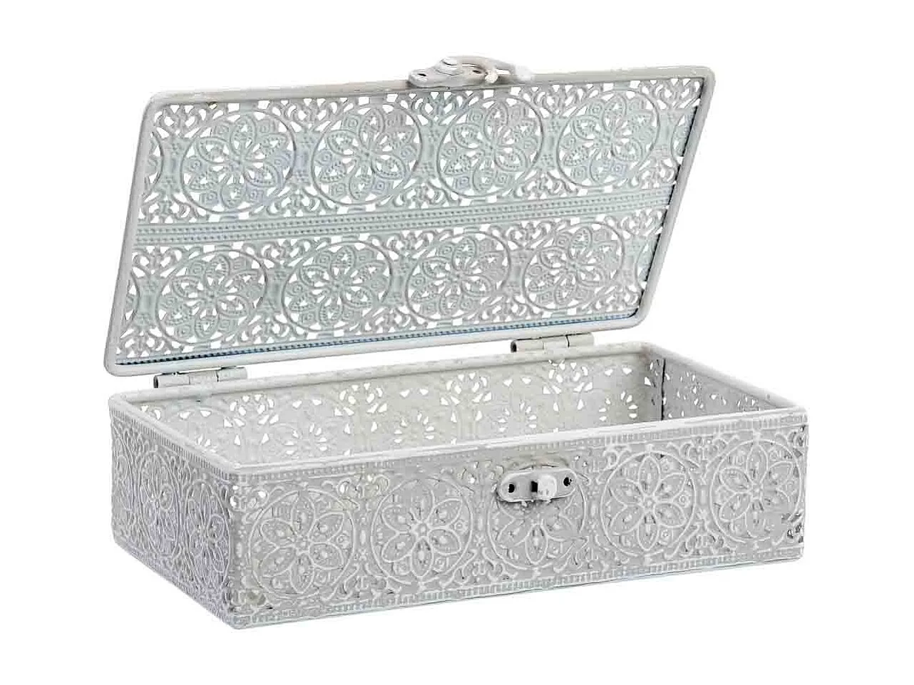 Boîte en métal blanc 20.5x12.5x6h cm (hauteur)