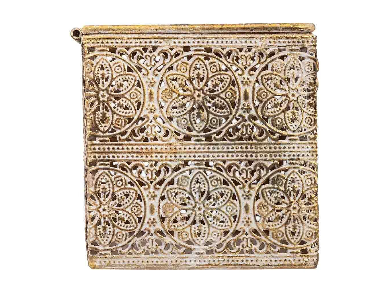 Boîte en métal marron 20.5x12.5x11.5h cm (hauteur)