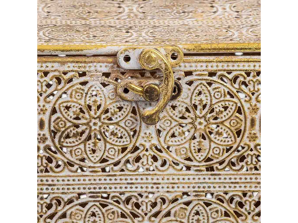 Boîte en métal marron 20.5x12.5x11.5h cm (hauteur)