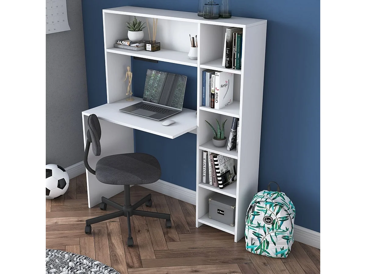Bureau combiné blanc 113 cm - Rhea