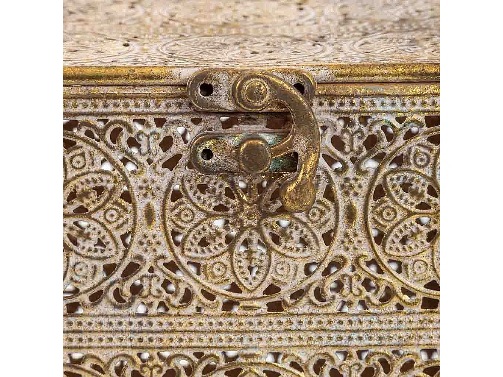 Boîte métallique marron 12.5x12.5x11.5h cm (hauteur)