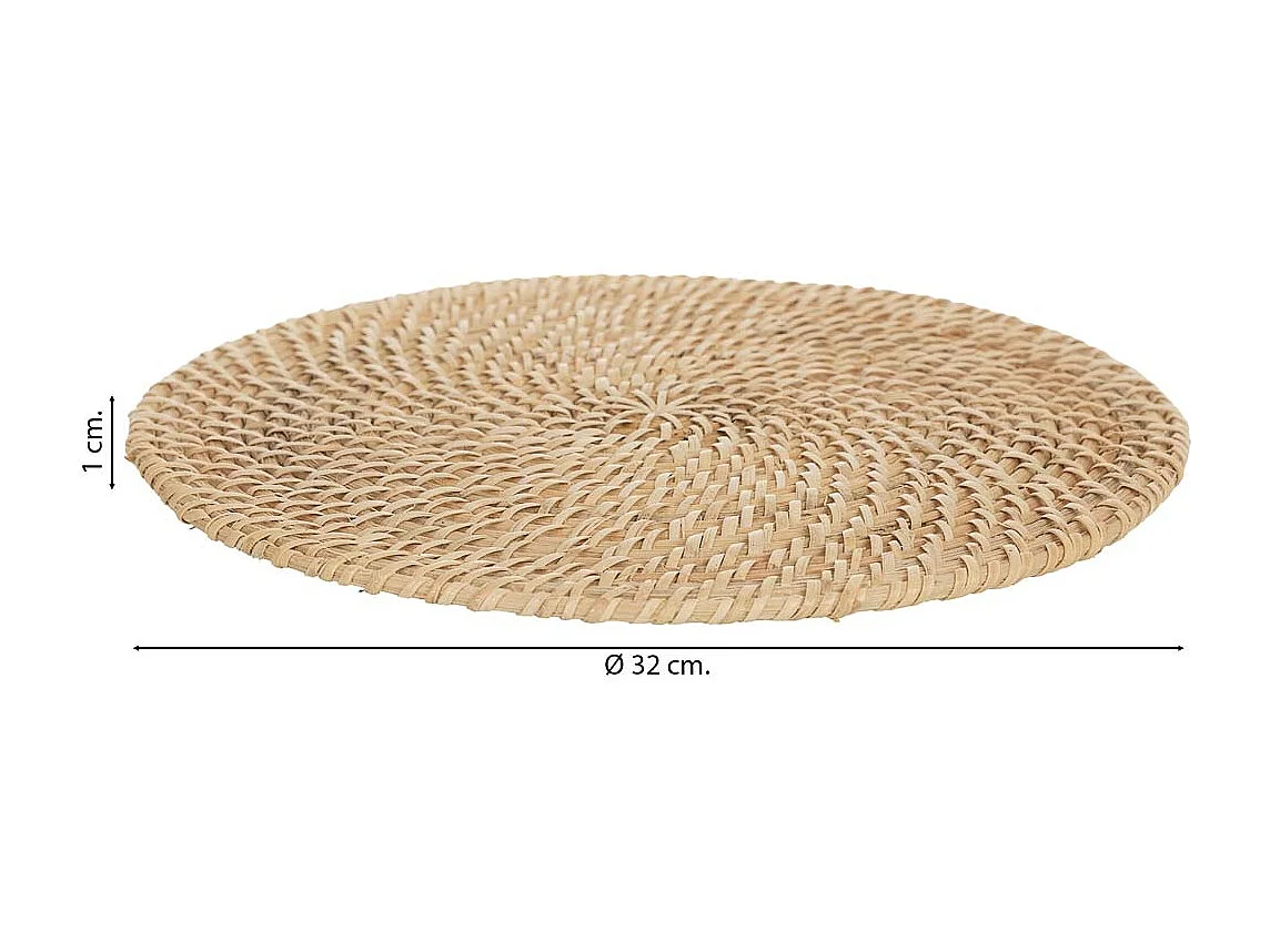 Dessous de plat en rotin brun D32 x H1 cm