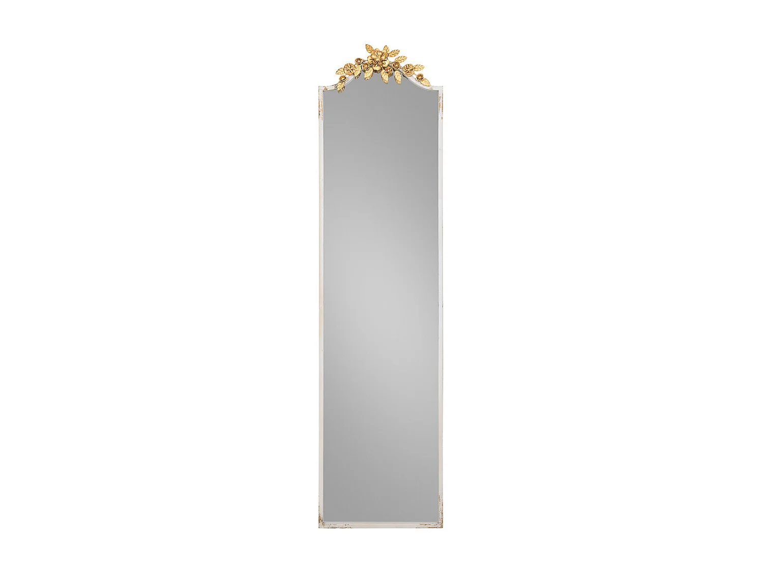 Miroir rectangulaire en bois et fer blanc et doré 46 x 4 x 180 cm (h)