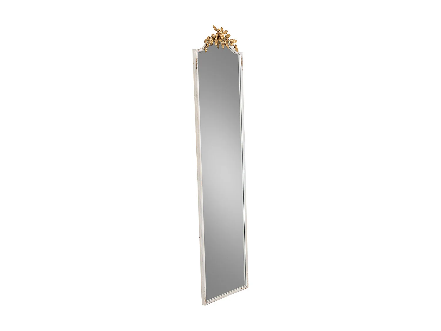 Miroir rectangulaire en bois et fer blanc et doré 46 x 4 x 180 cm (h)