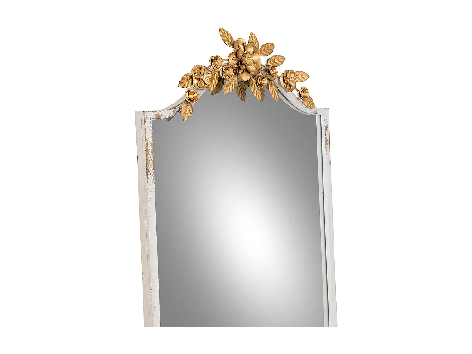 Miroir rectangulaire en bois et fer blanc et doré 46 x 4 x 180 cm (h)