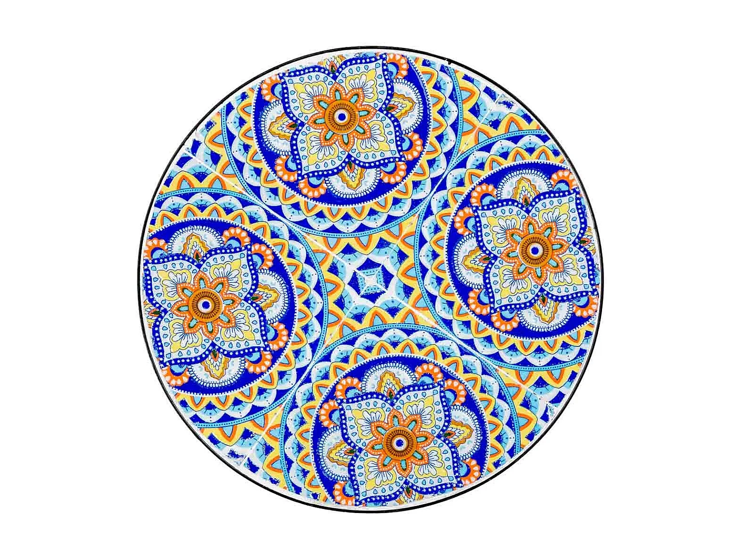 Soporte set 3 pzas de mosaico y forja negro D30x68h-D25x57h-D20x51h cm