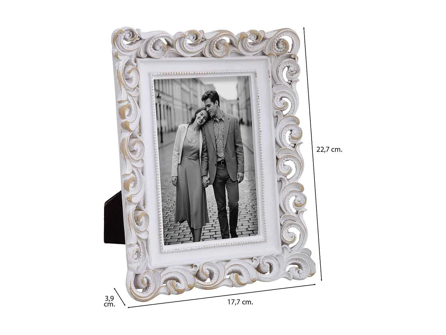 Porta fotos 10X15 blanco 17,7x3,9x22,7h cm