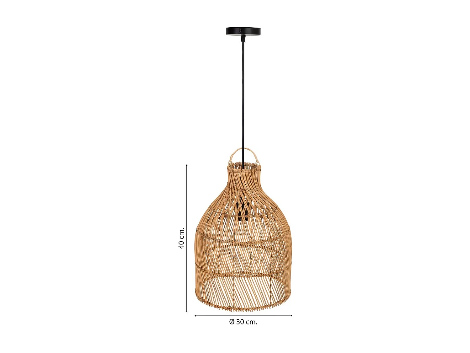 Lampe en rotin brun D30 x H40