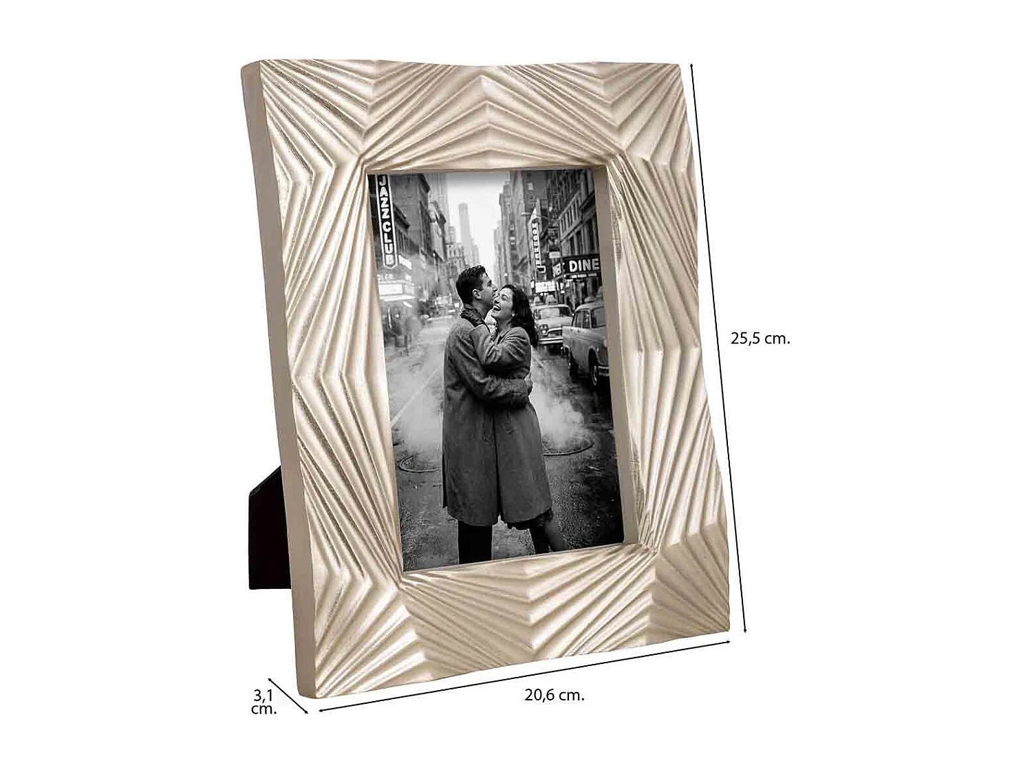 Porta fotos 13X18 plateado 20,6x3,1x25,5h cm