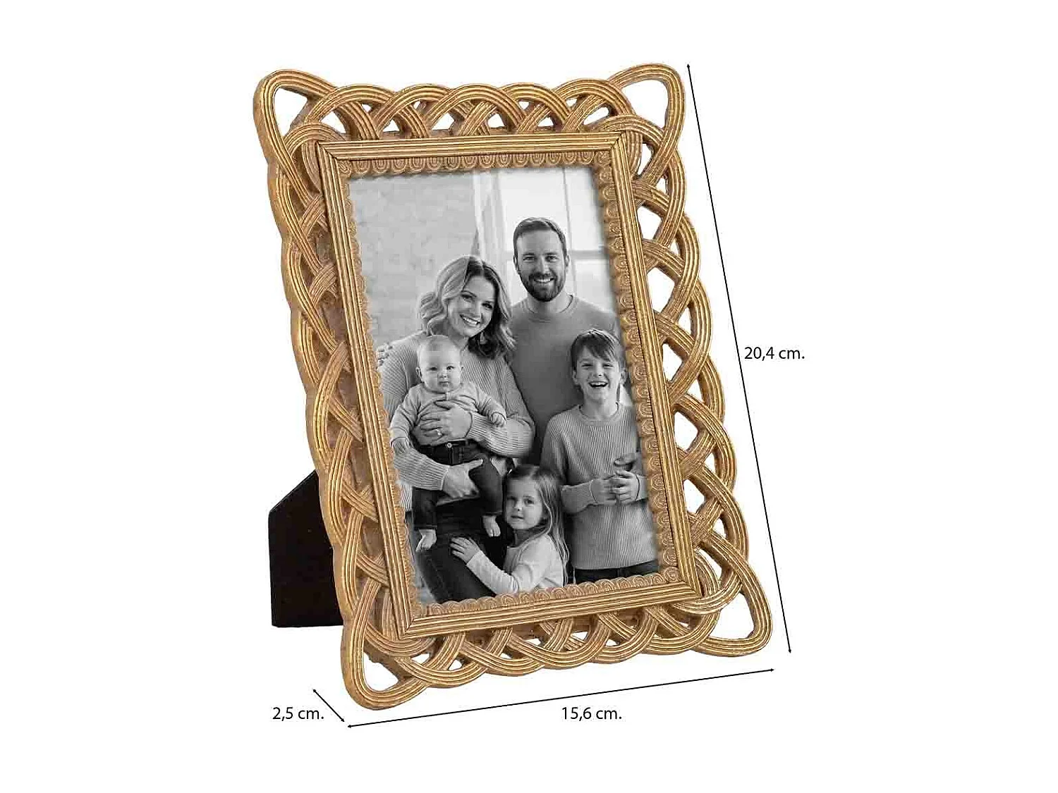 Porte-photo 10x15 doré 15,6x2,5x20,4 cm (h)