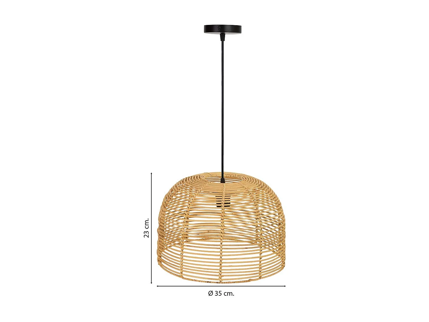 Lampe en rotin brun D35xh23