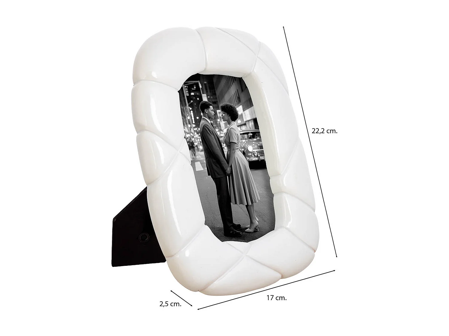 Porta fotos 10X15 blanco 17x2,5x22,2h cm