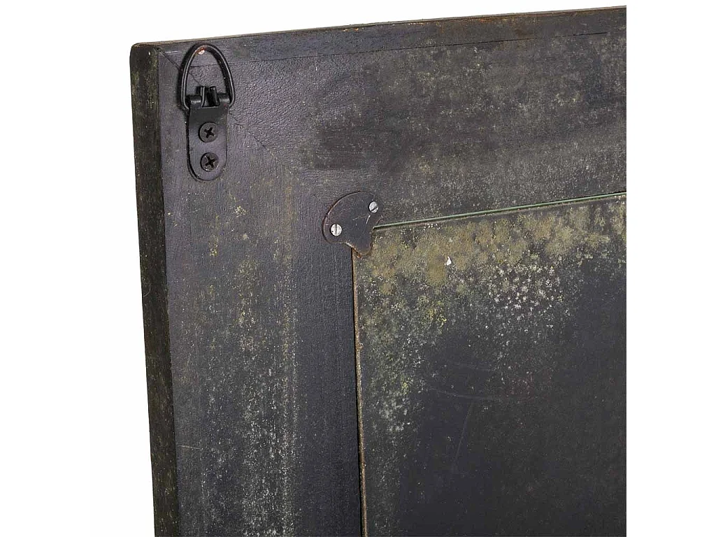 Miroir artisanal en bois brun 60 x 90 x 5 cm (h)