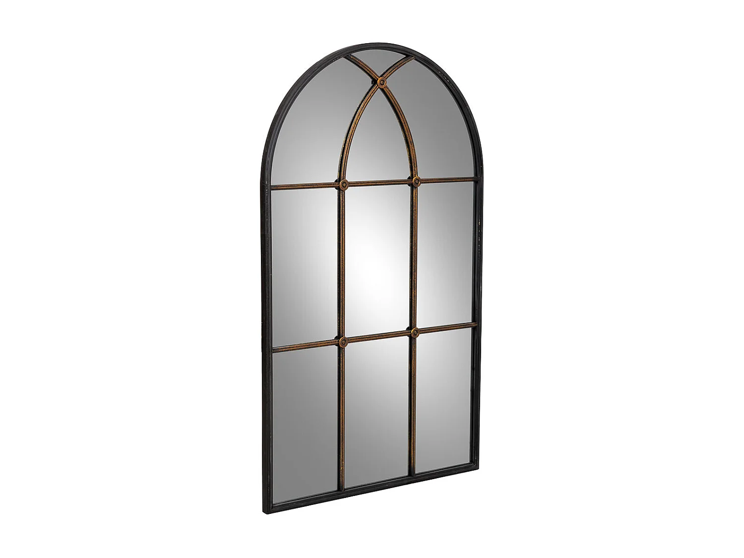 Miroir en fer noir 72 x 3 x 120,5 cm (h)