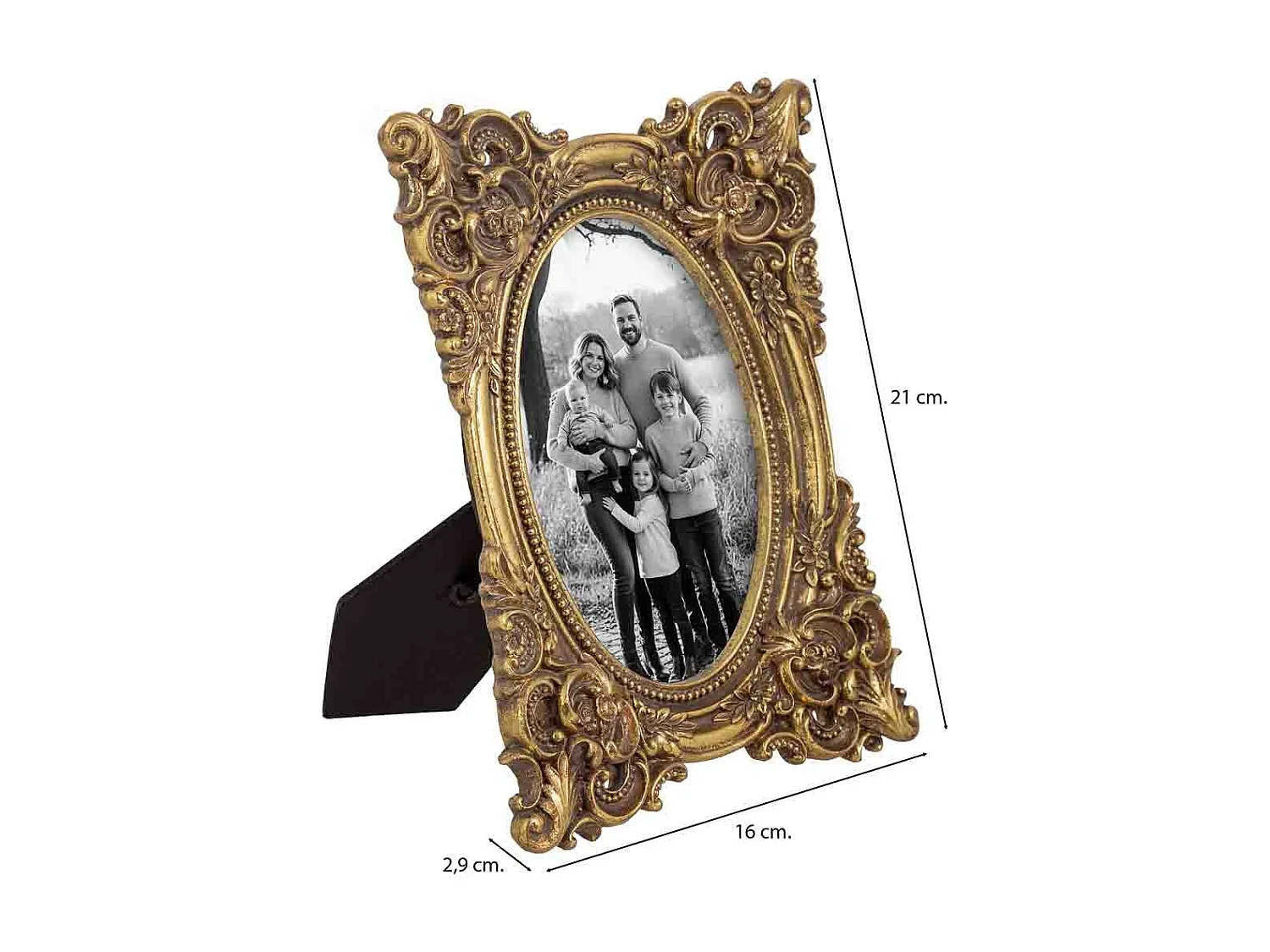 Porta fotos 10X15 dorado 16x2,9x21h cm