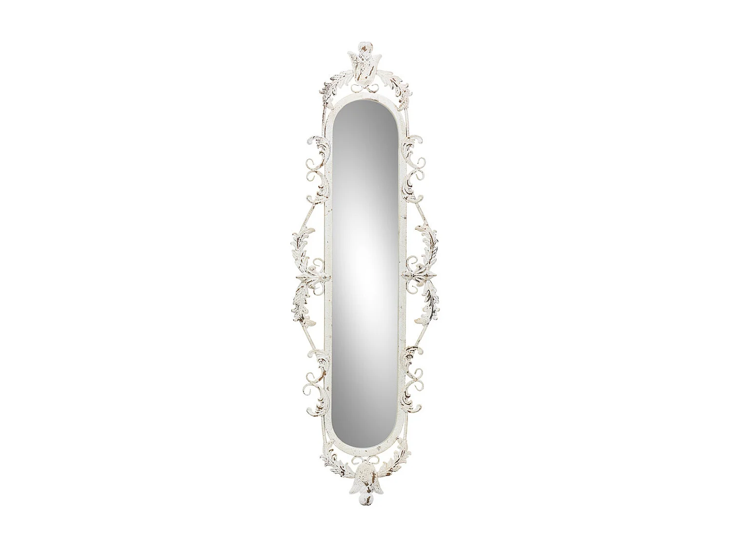Miroir en bois et fer blanc 41 x 2,5 x 128 cm (h)