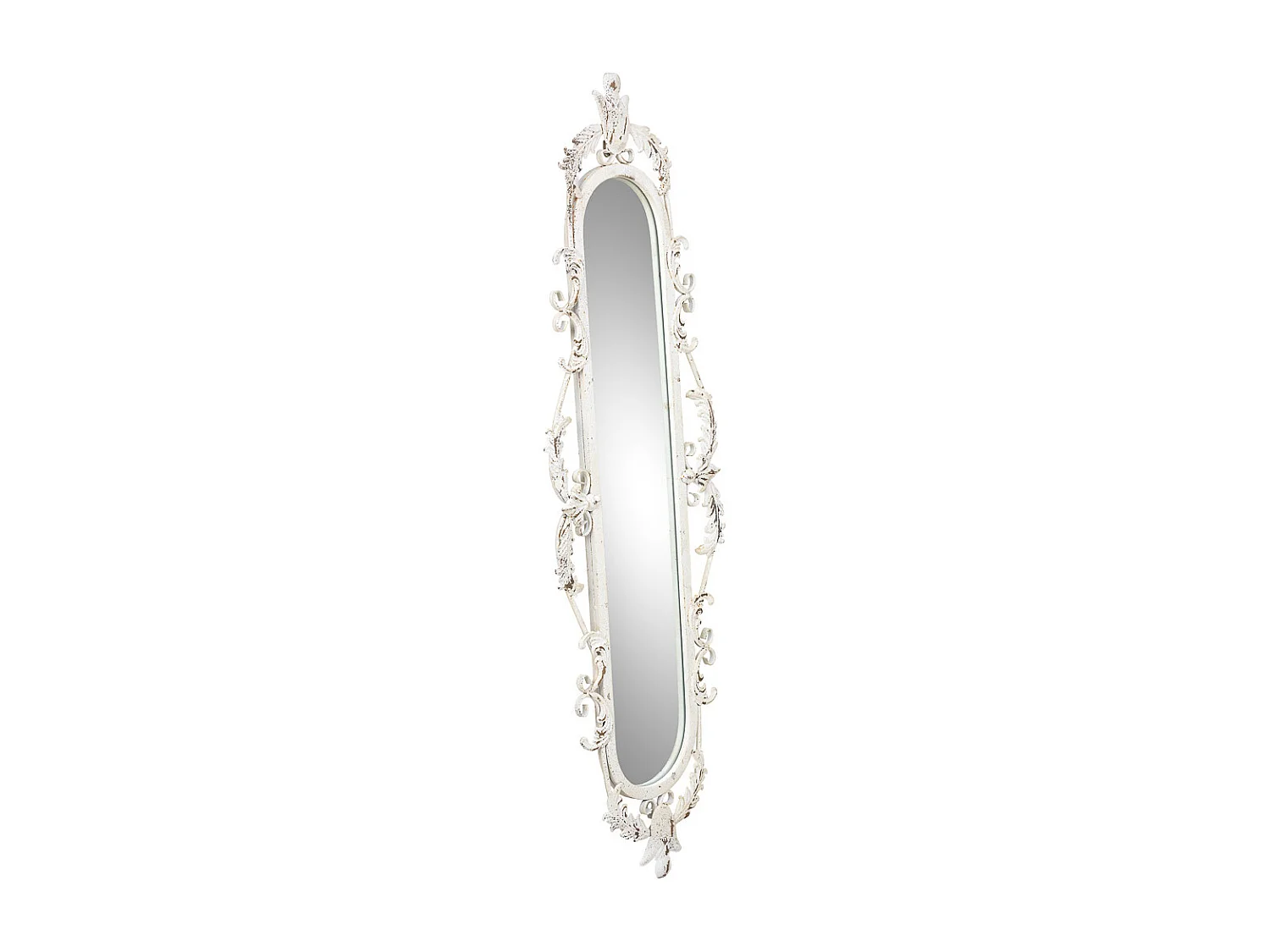 Miroir en bois et fer blanc 41 x 2,5 x 128 cm (h)