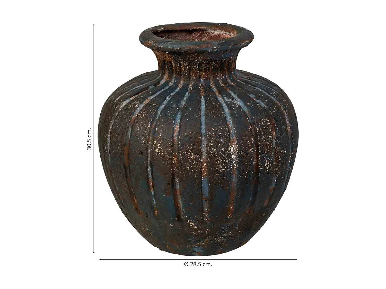 Vase vieilli 28,5 x 28,5 x 30,5 cm