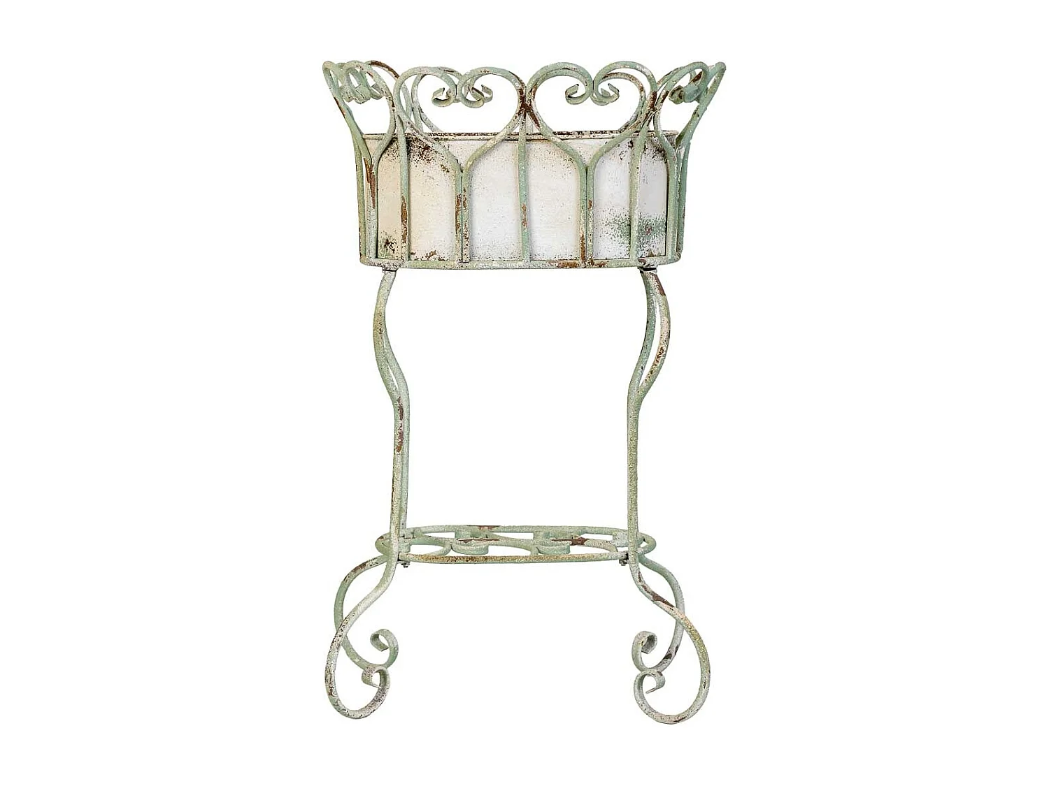 Pot de fleurs en métal blanc 43,5 x 34,5 x 71,5 cm (h)