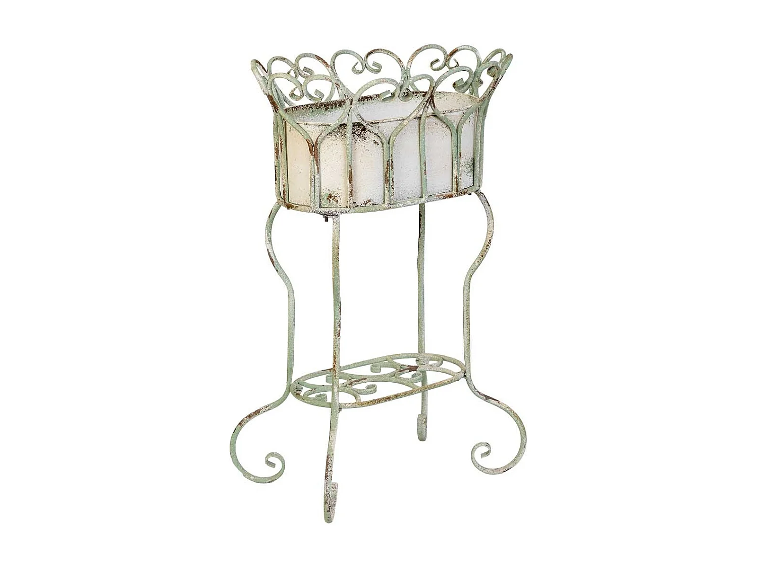 Pot de fleurs en métal blanc 43,5 x 34,5 x 71,5 cm (h)