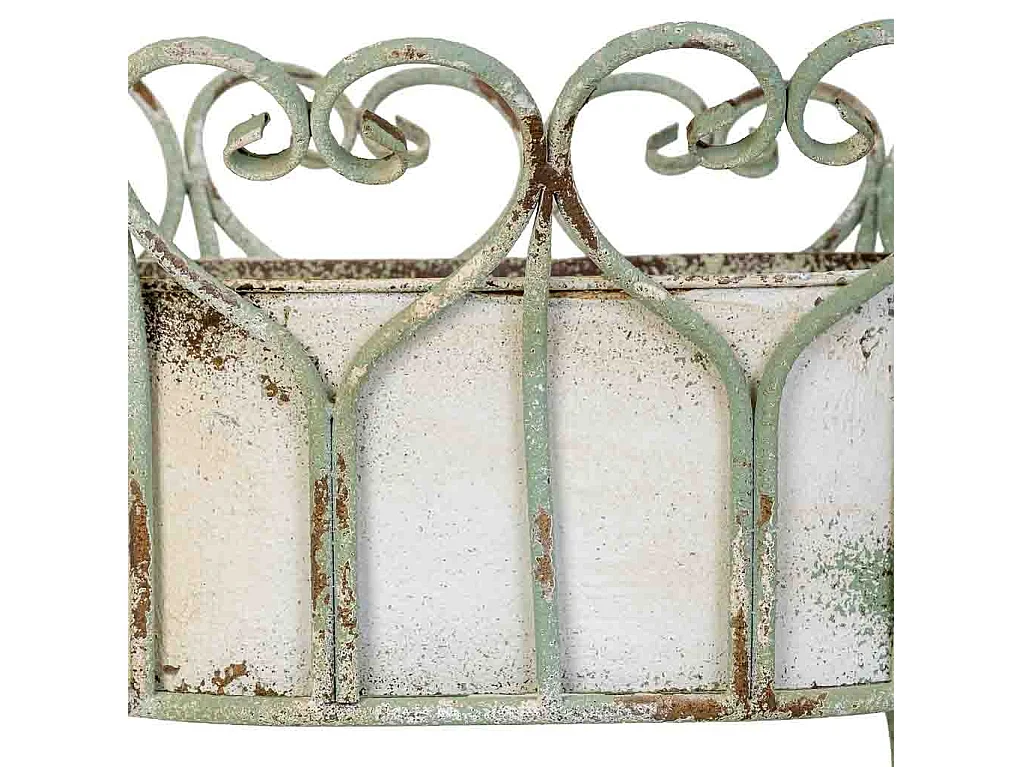 Pot de fleurs en métal blanc 43,5 x 34,5 x 71,5 cm (h)