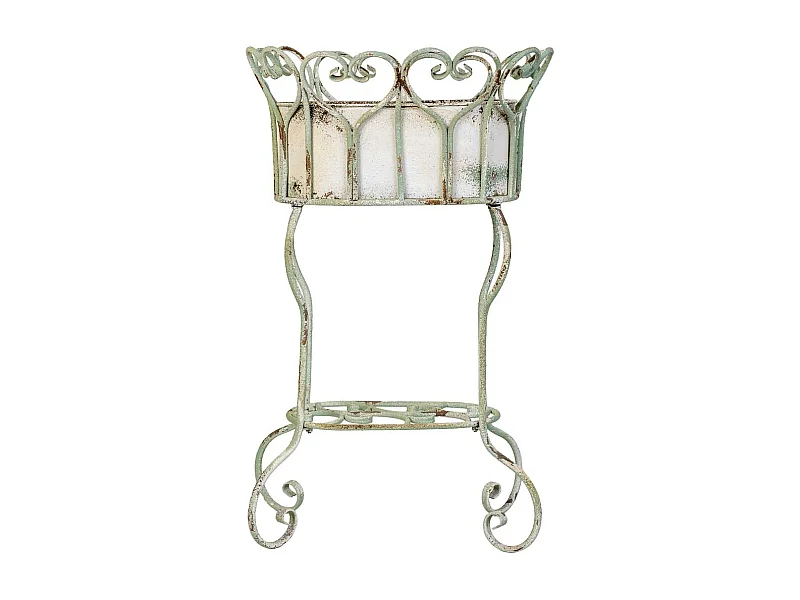 Pot de fleurs en métal blanc 43,5 x 34,5 x 71,5 cm (h)