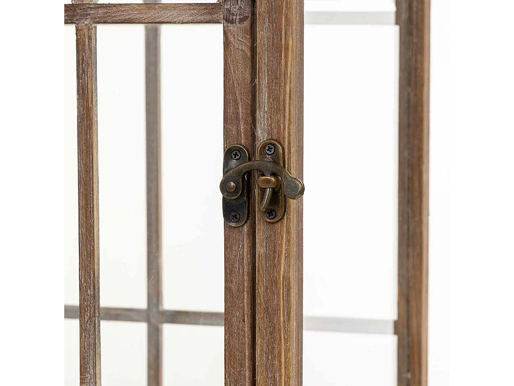 Lanterna in legno marrone 31,5x31,5x101h cm