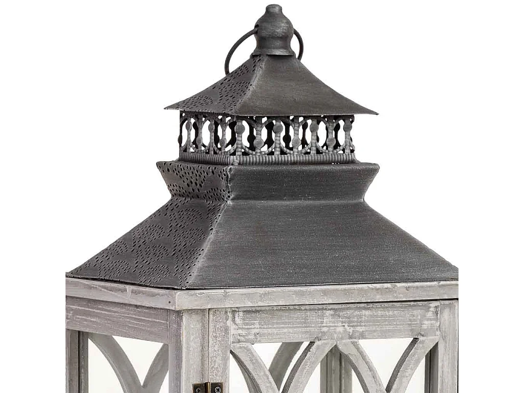 Lanterne en bois 26 x 21 x 75 cm (h)