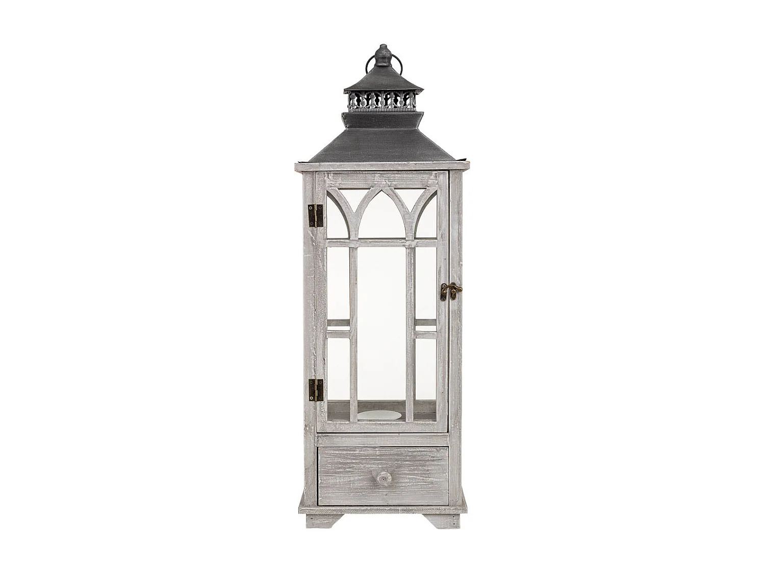 Farol de madera 26x21x75h cm