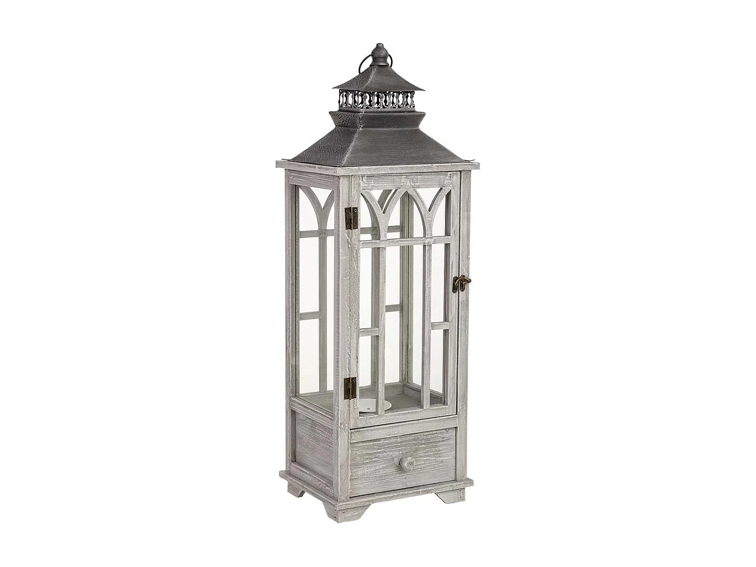 Farol de madera 26x21x75h cm