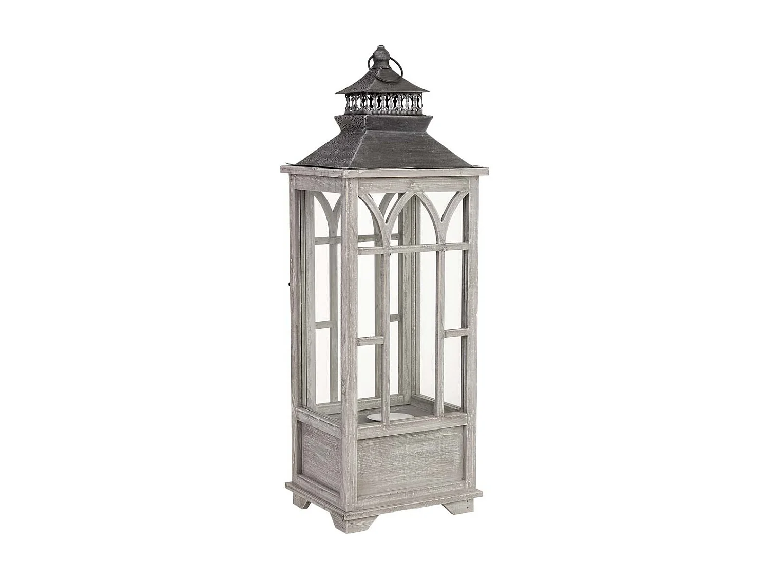 Farol de madera 26x21x75h cm
