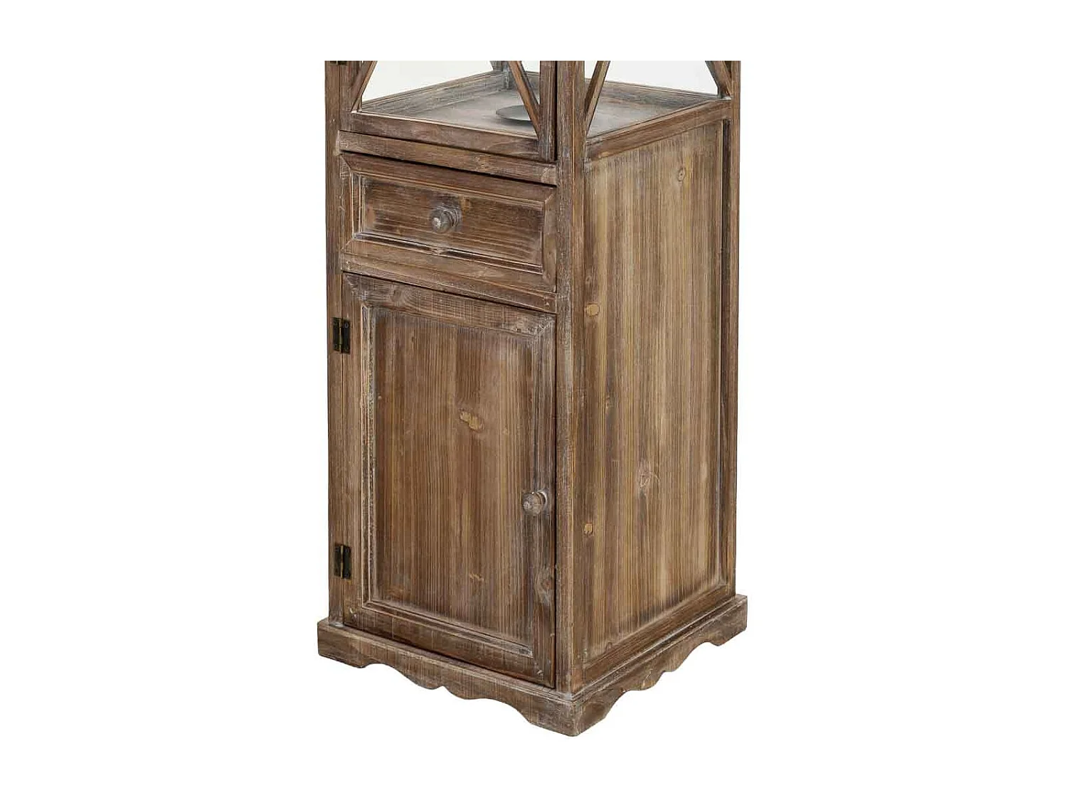 Lanterne en bois brun 32 x 32 x 133 cm (h)