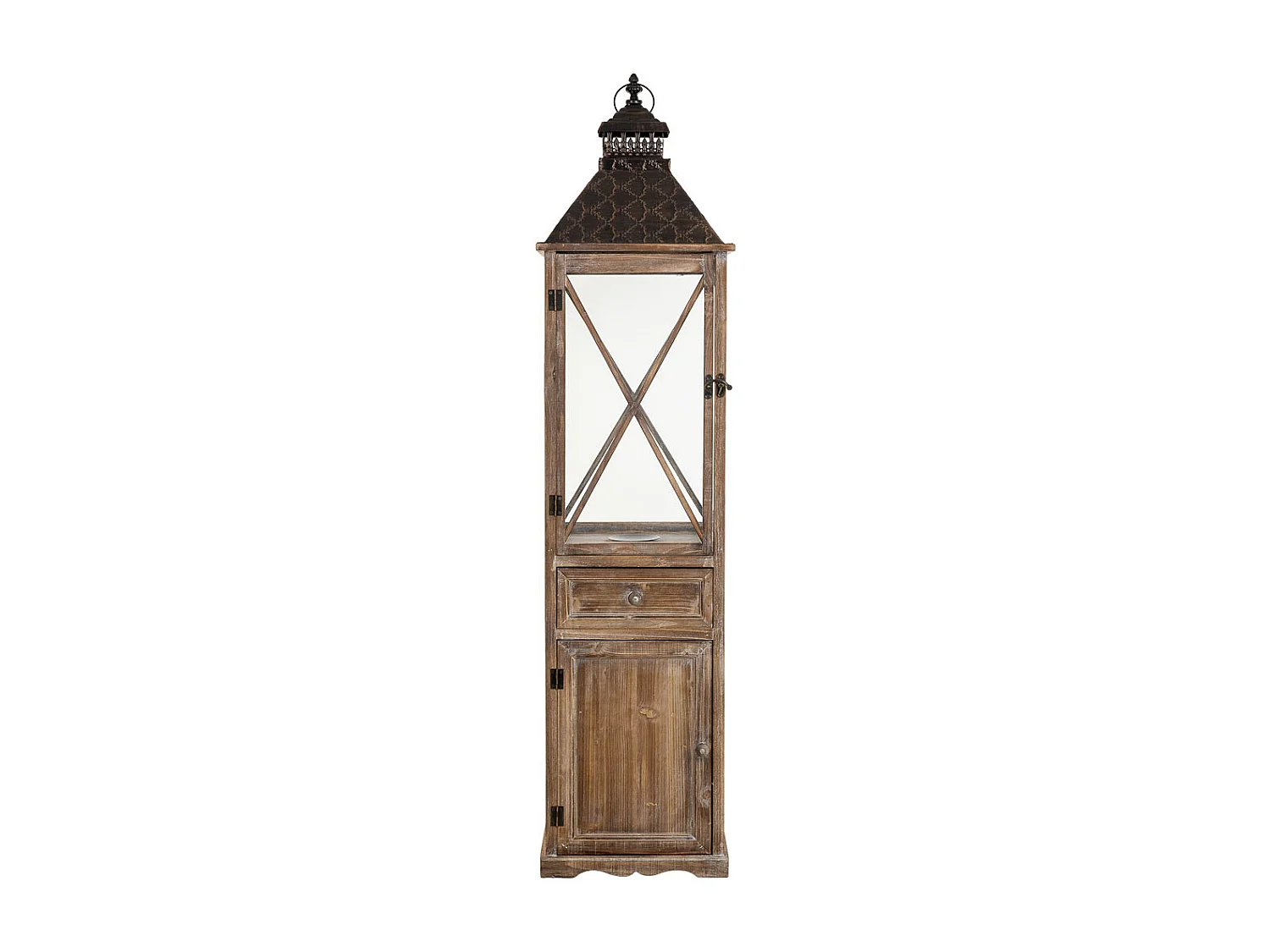 Lanterna in legno marrone 32x32x133h cm