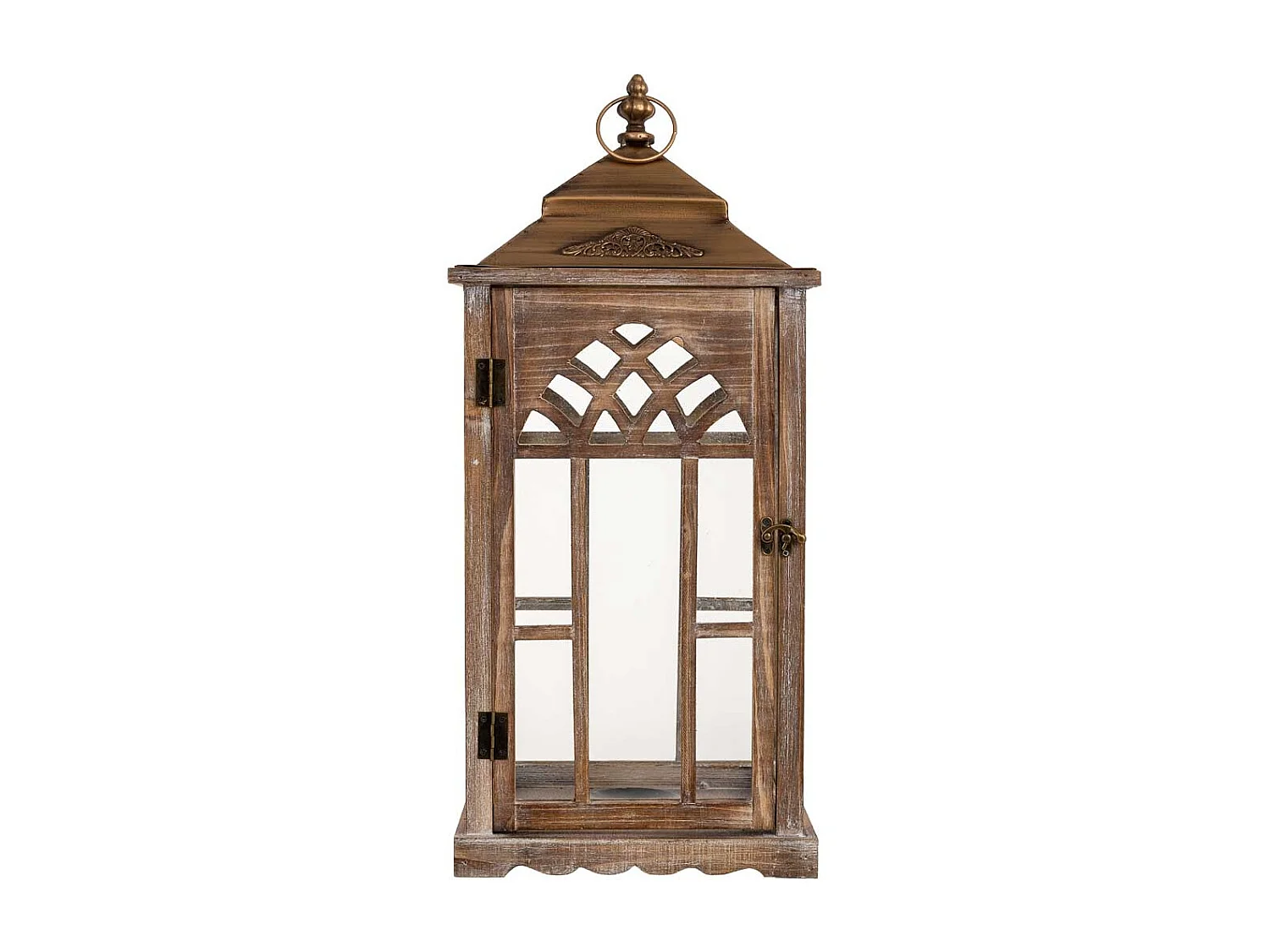 Farol de madera 26x21x58h cm