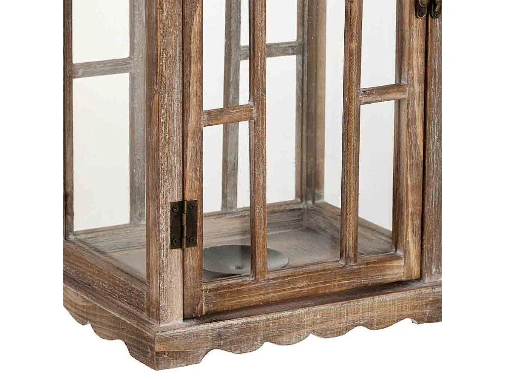 Farol de madera 26x21x58h cm