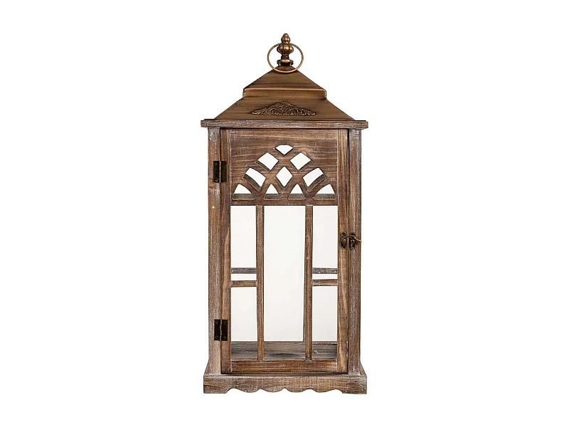 Lanterne en bois 26 x 21 x 58 cm (h)