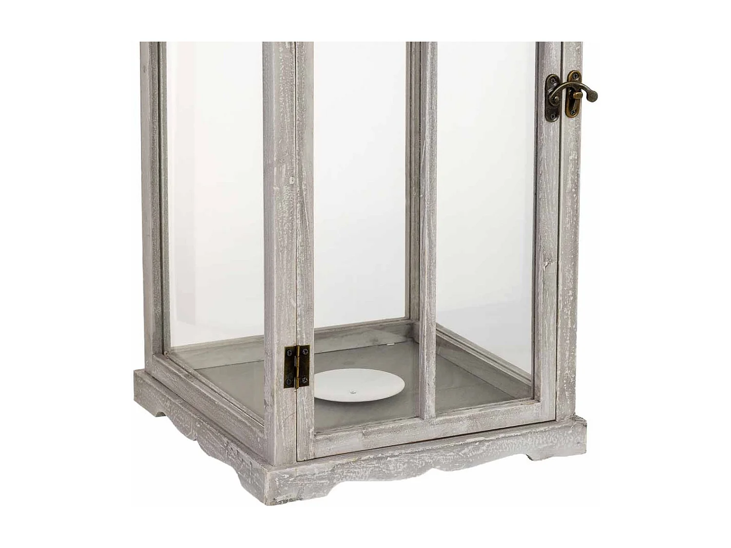 Lanterne en bois 30 x 30 x 74,5 cm (h)