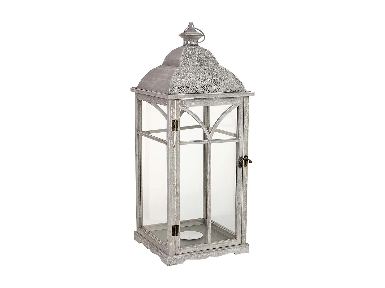 Farol de madera 30x30x74.5h cm