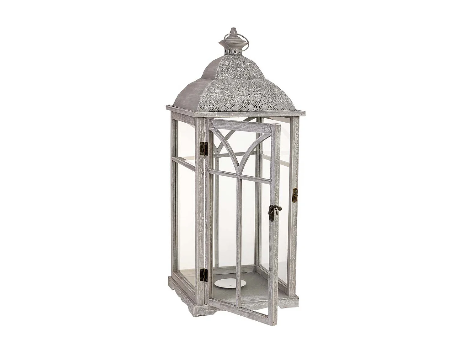 Farol de madera 30x30x74.5h cm