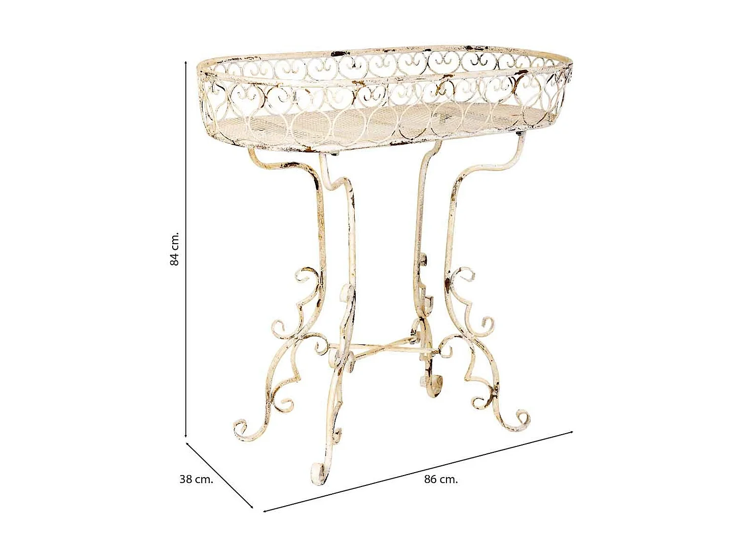 Support pour plantes en fer blanc 86 x 38 x 84 cm (h)