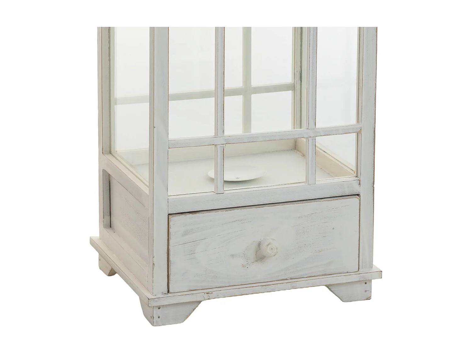 Lanterna in legno bianco 32x26x92h cm